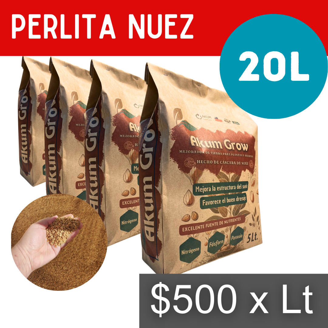 AkumGrow Perlita de Nuez Pack 20 Litros