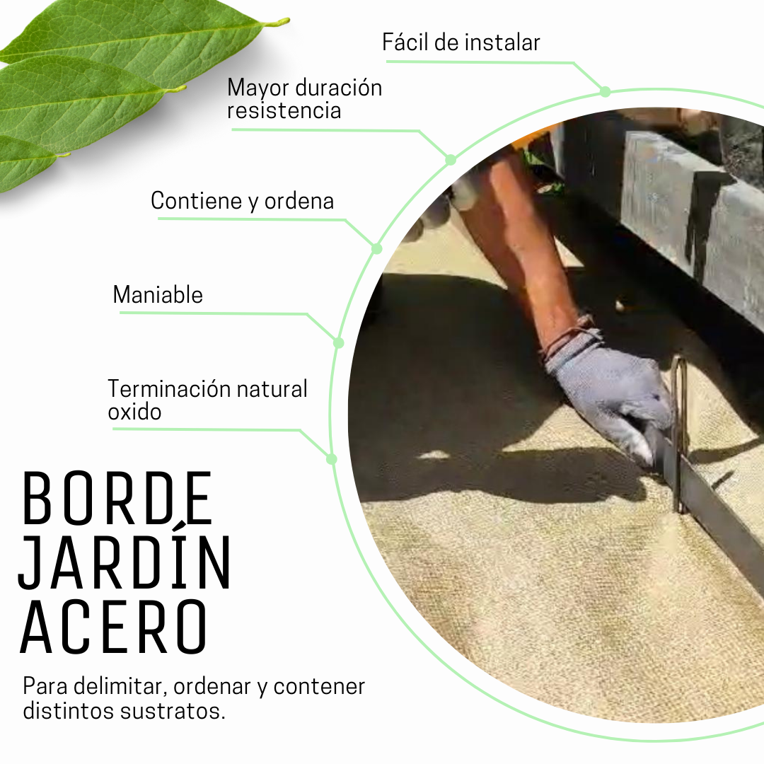 Borde para Jardín Acero 3 metros