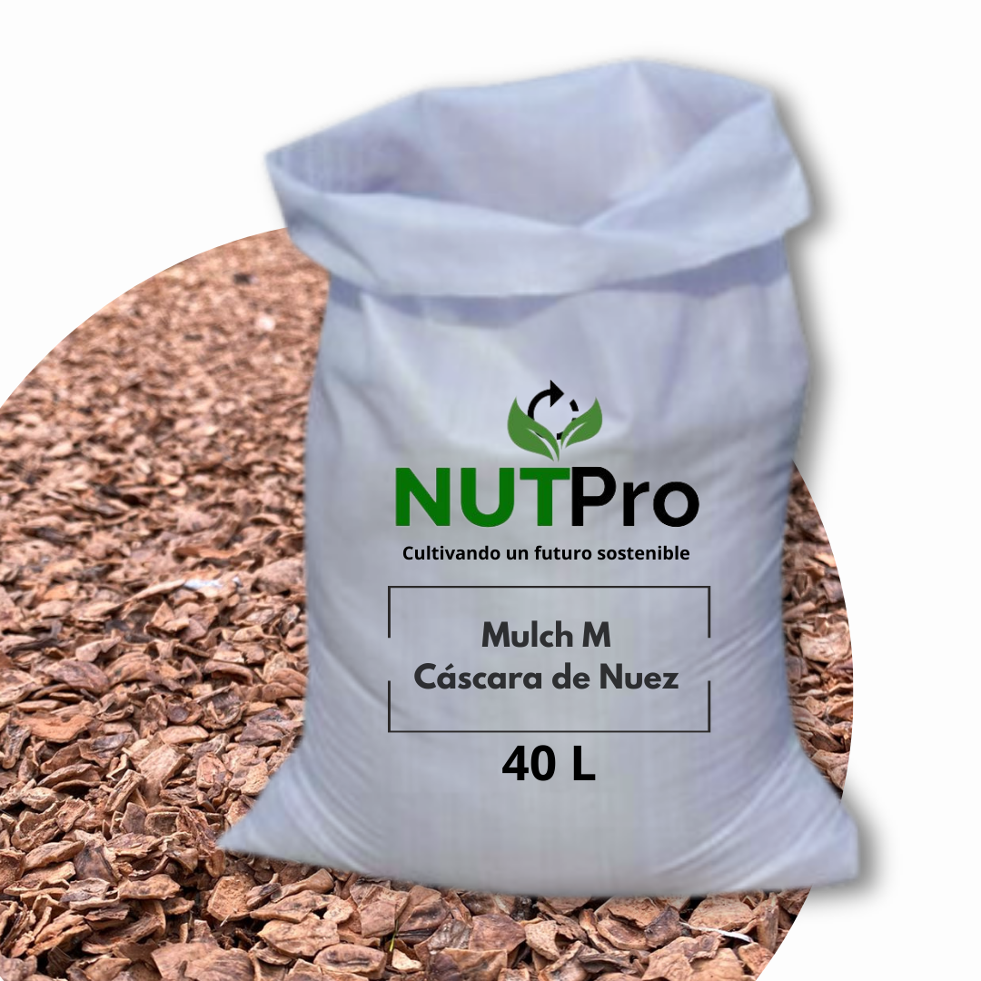 Mulch Cáscara de Nuez (tamaño M) Saco 40 Litros
