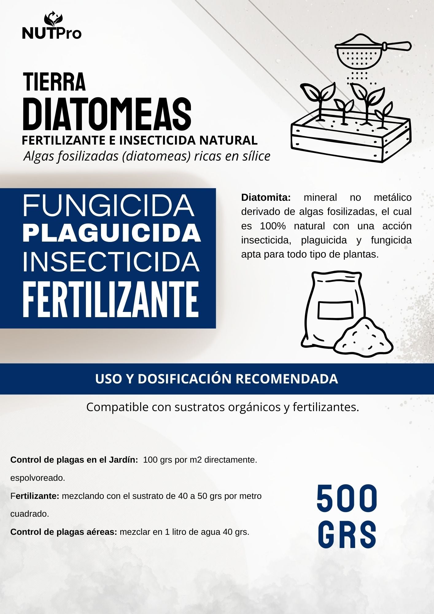 Tierra de Diatomeas 500g.