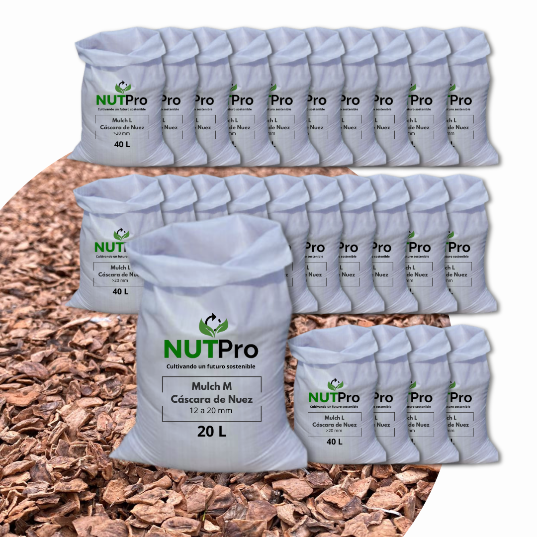 Mulch Cáscara de Nuez (tamaño L) (>20mm) saco 40 Litros