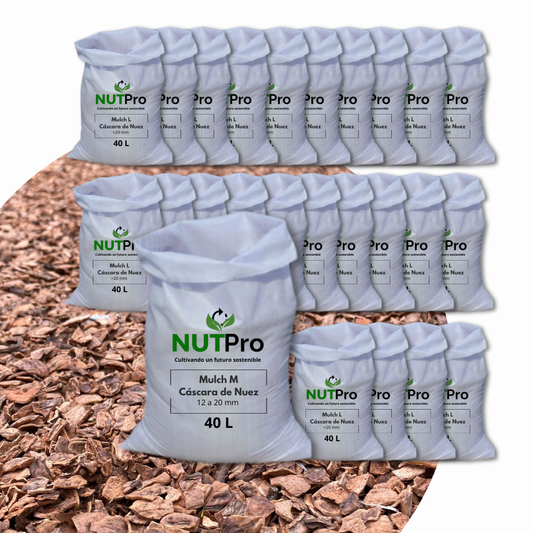 Mulch Cáscara de Nuez (tamaño M) (12-20mm) 1m3 - 25 sacos