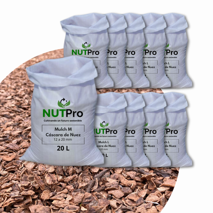 Mulch Cáscara de Nuez (tamaño L) (>20mm) saco 40 Litros