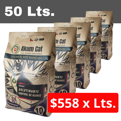 Pack Ahorro de Arena Sanitaria Multicat Gatos AkumCat 50 Lts.